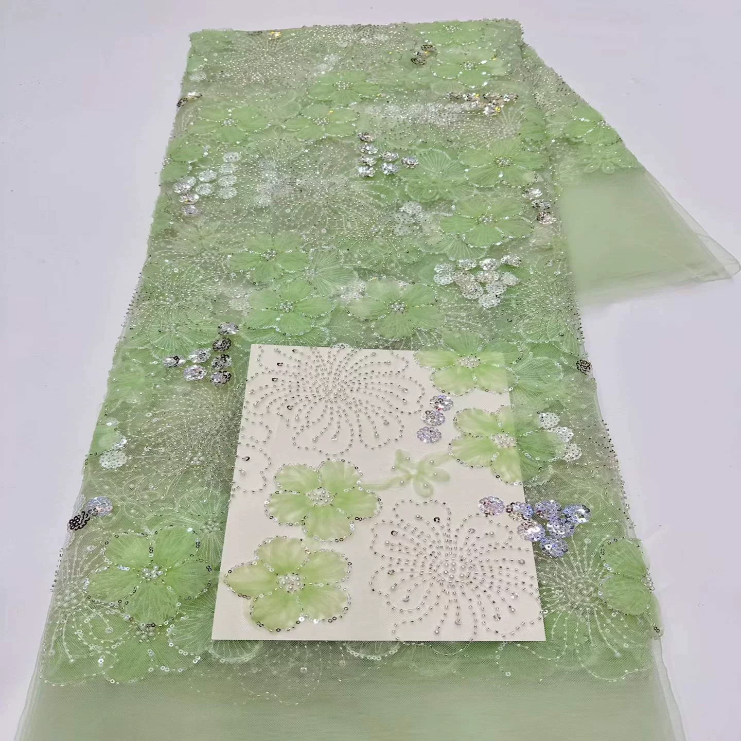 Crystal Mesh Fabric - 5yard soft mesh fabric Crystal bead