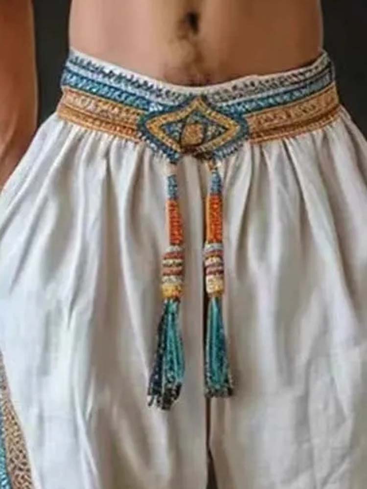 Tassel Fringe Trim - Men's Tassel Elastic Waist Casual Beach
