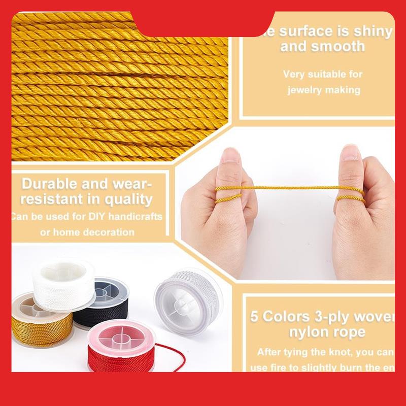Cord Trim Twisted - Twisted Nylon Cord 3-Ply Satin Nylon