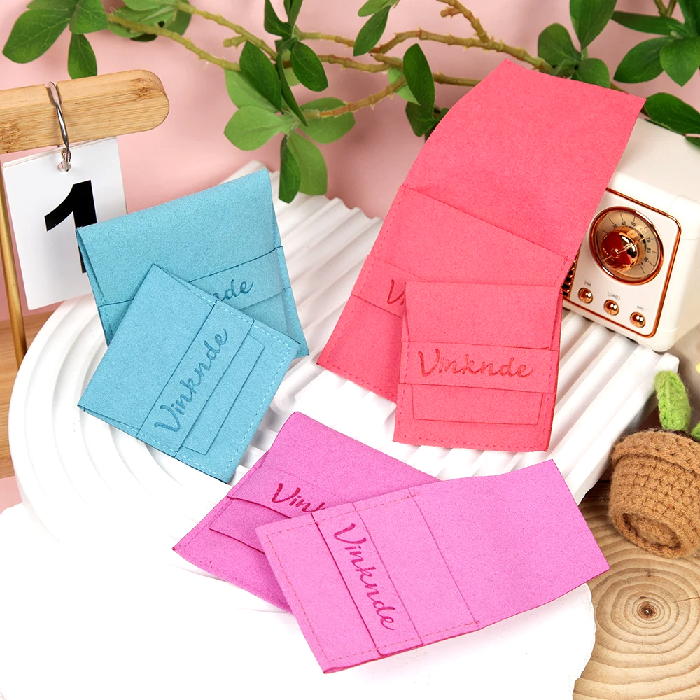 Velvet Ribbon Roll - 50/100Pcs Custom Logo 8x8cm Jewelry Microfiber