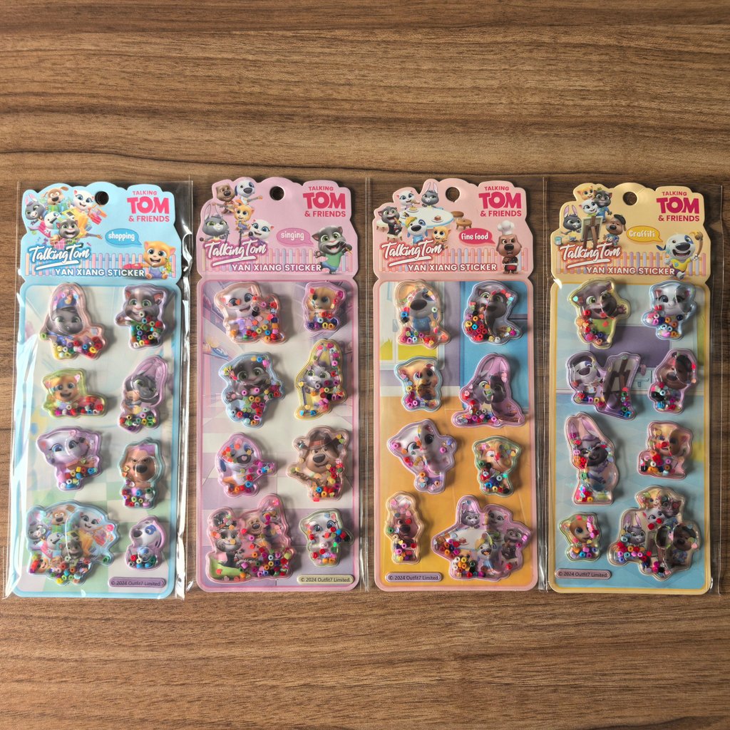 Craft Embellishment World - 4Pack Fun Talking Tom Friends Sparkly