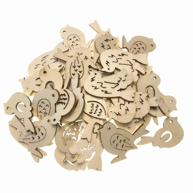 50pcs Wooden Bird Pattern DIY  - Embellishments For Scrapbooking avis et prix