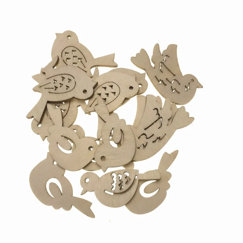50pcs Wooden Bird Pattern DIY  - Embellishments For Scrapbooking avis et prix