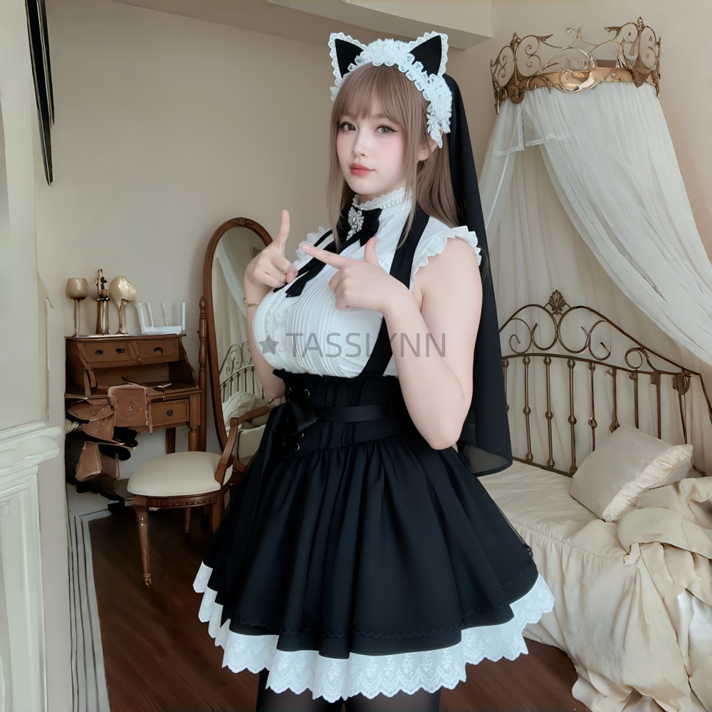 Cat Ear Nun Maid Dress Women's - Embellish Knit avis et prix