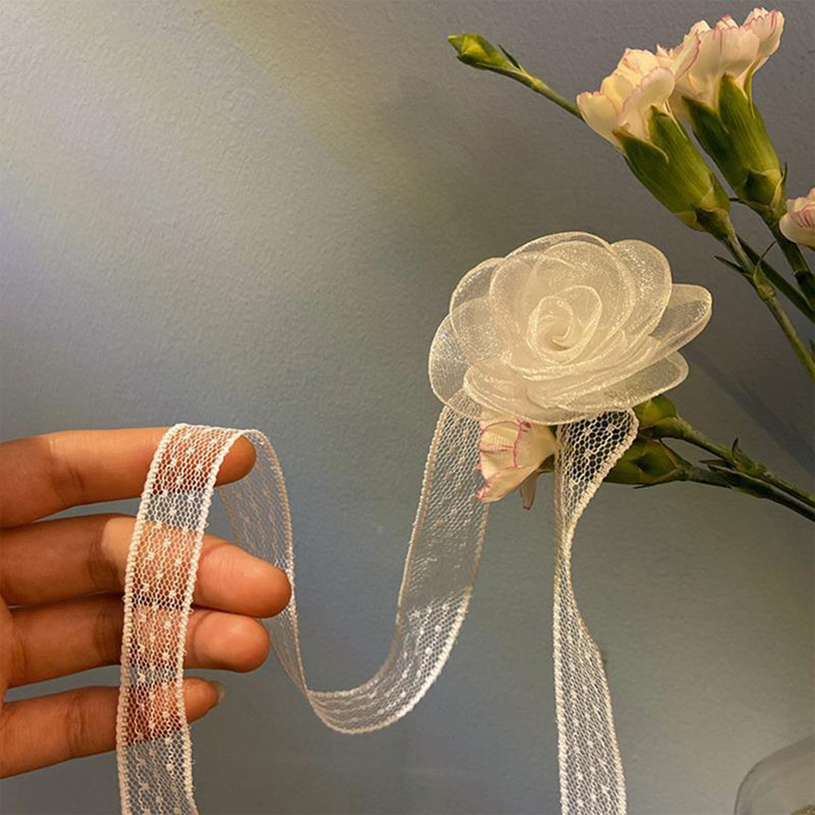 Lace Ribbon Tie Headband With  - Lace Ribbon Trim avis et prix