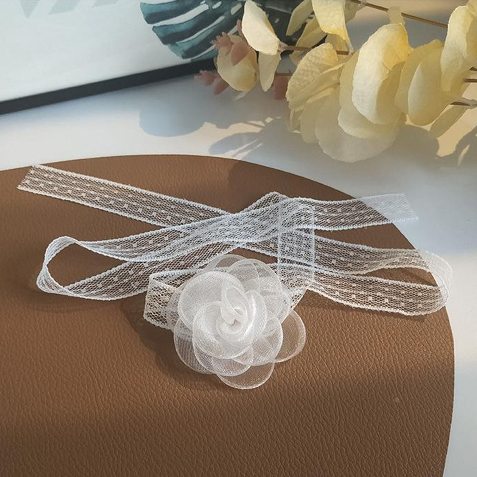 Lace Ribbon Tie Headband With  - Lace Ribbon Trim avis et prix