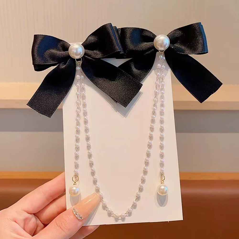 Children's Bow Hair Clip Baby  - Pearl Trim Chain avis et prix