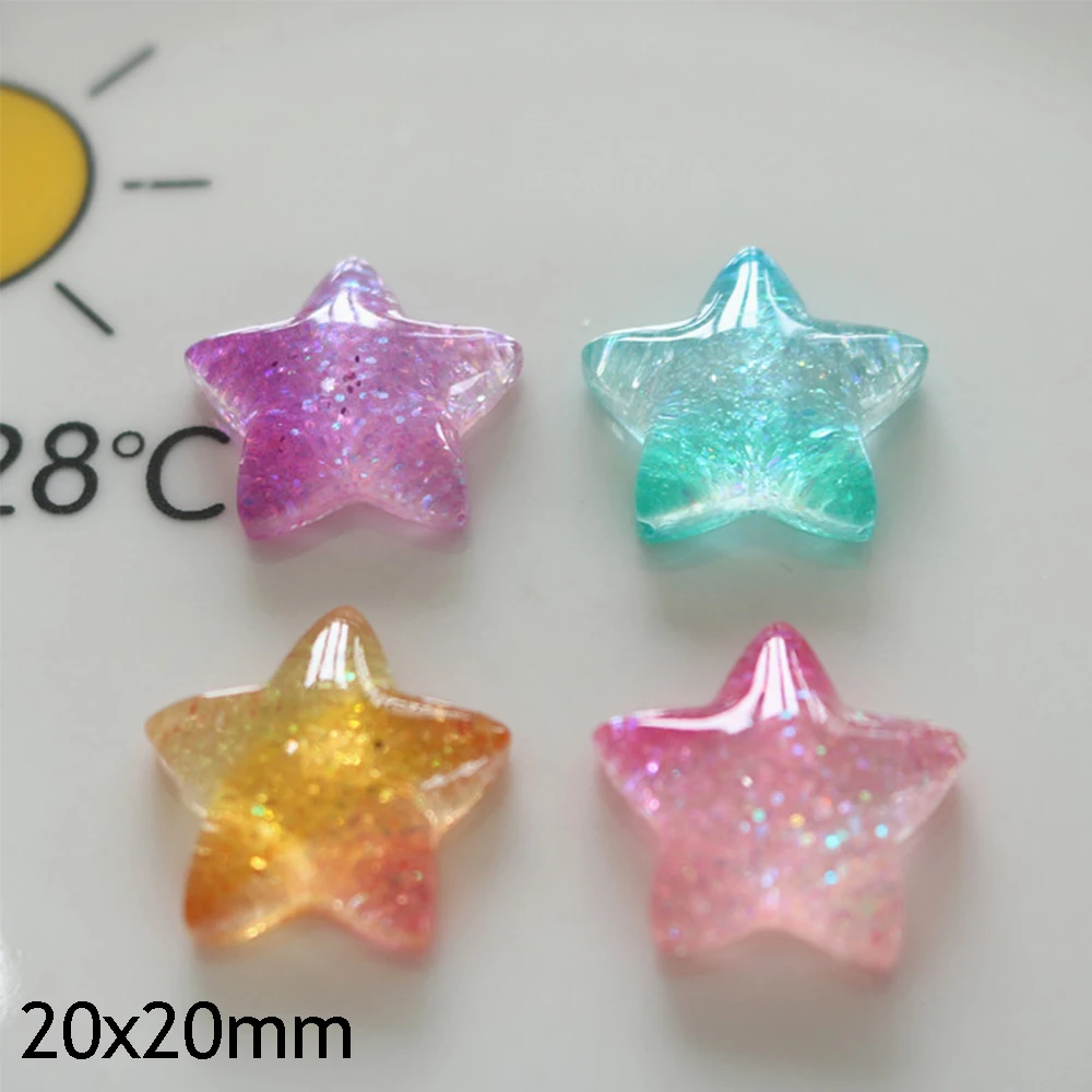 10PCS Gradient Star Series Res - Christmas Craft Embellishment avis et prix
