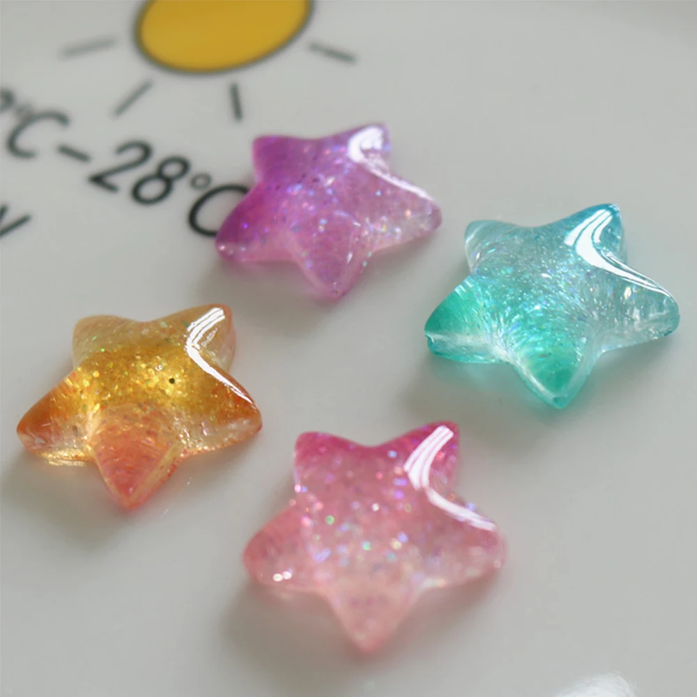 10PCS Gradient Star Series Res - Christmas Craft Embellishment avis et prix