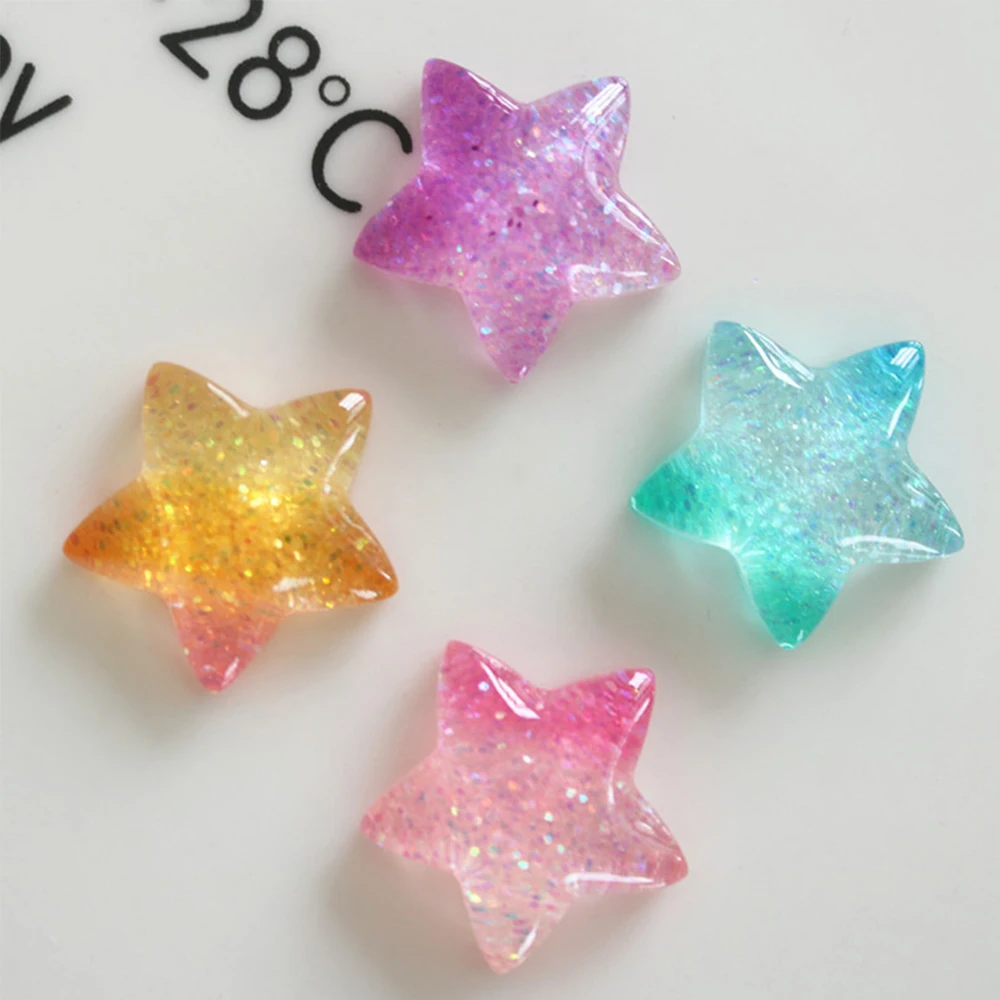 10PCS Gradient Star Series Res - Christmas Craft Embellishment avis et prix