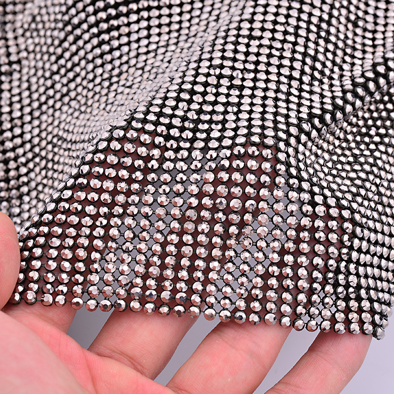 JUNAO 45*120cm Black Gold Crys - Crystal Mesh Fabric avis et prix