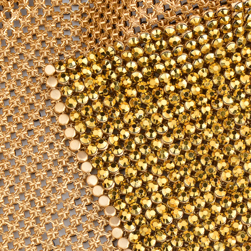 JUNAO 45*120cm Black Gold Crys - Crystal Mesh Fabric avis et prix