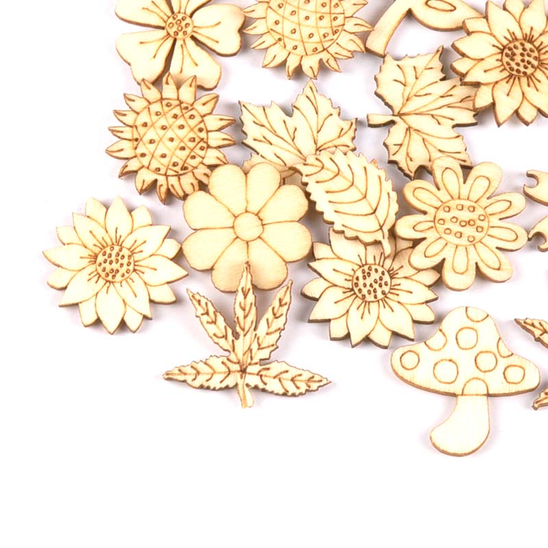30Pcs 25-30mm Wood DIY Accesso - Embellishments For Scrapbooking avis et prix