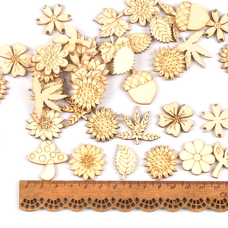 30Pcs 25-30mm Wood DIY Accesso - Embellishments For Scrapbooking avis et prix
