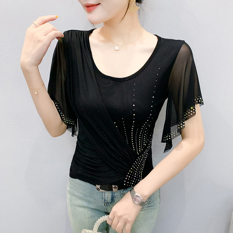 2025 Summer Women's Mesh Top:  - Beaded Trim Fringe avis et prix