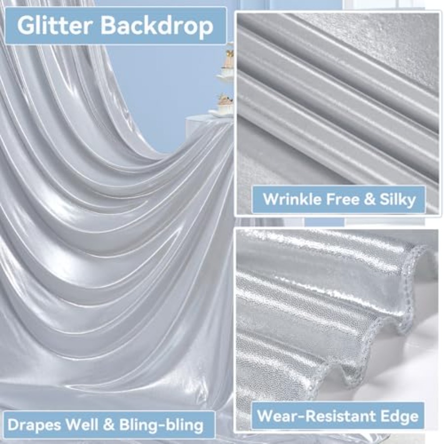Parties and weddings: silver s - Sequin Fabric Panel avis et prix