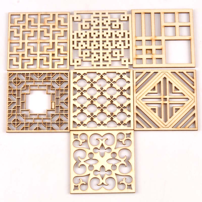 5Pcs/set Wood Handicraft hollo - Embellishments For Scrapbooking avis et prix