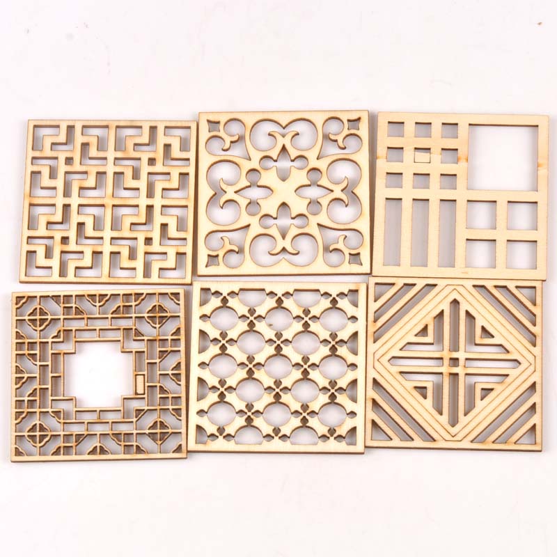 5Pcs/set Wood Handicraft hollo - Embellishments For Scrapbooking avis et prix