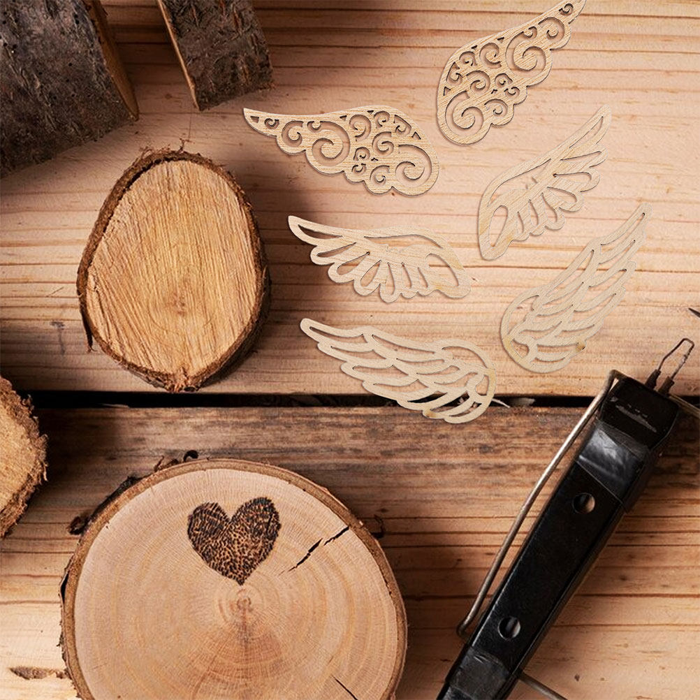 80Pcs Vintage Wooden Angel Win - Christmas Craft Embellishment avis et prix