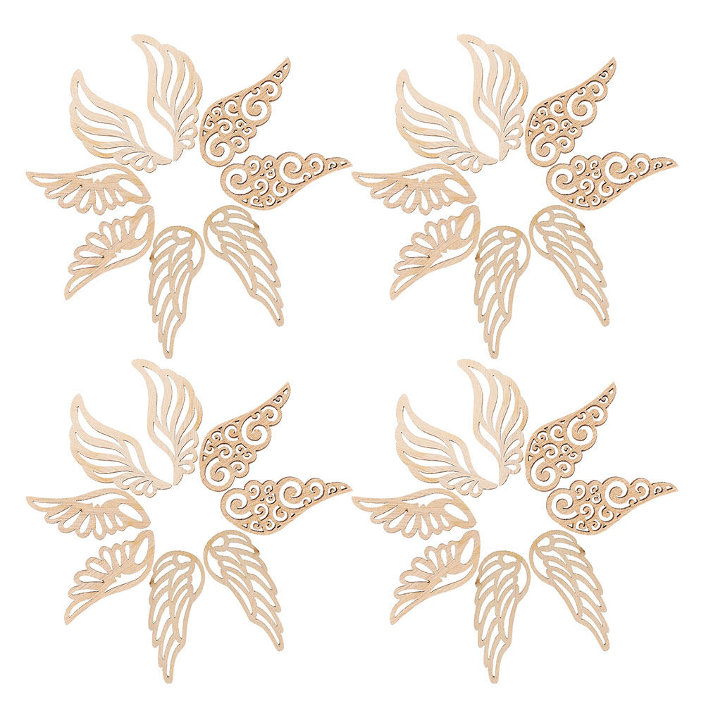 80Pcs Vintage Wooden Angel Win - Christmas Craft Embellishment avis et prix