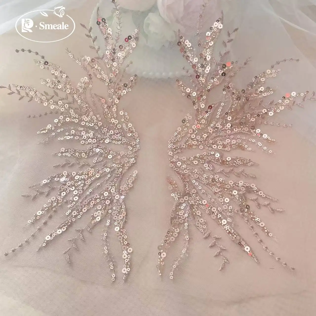 5Pair-2Pair.Rose Gold Sequin T - Applique Patch Flower avis et prix