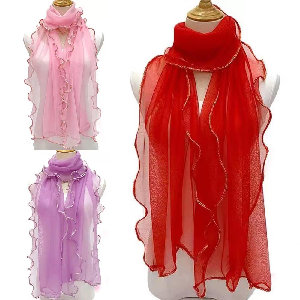 Lightweight Hijab Silk Shawl W - Tassel Fringe Trim avis et prix