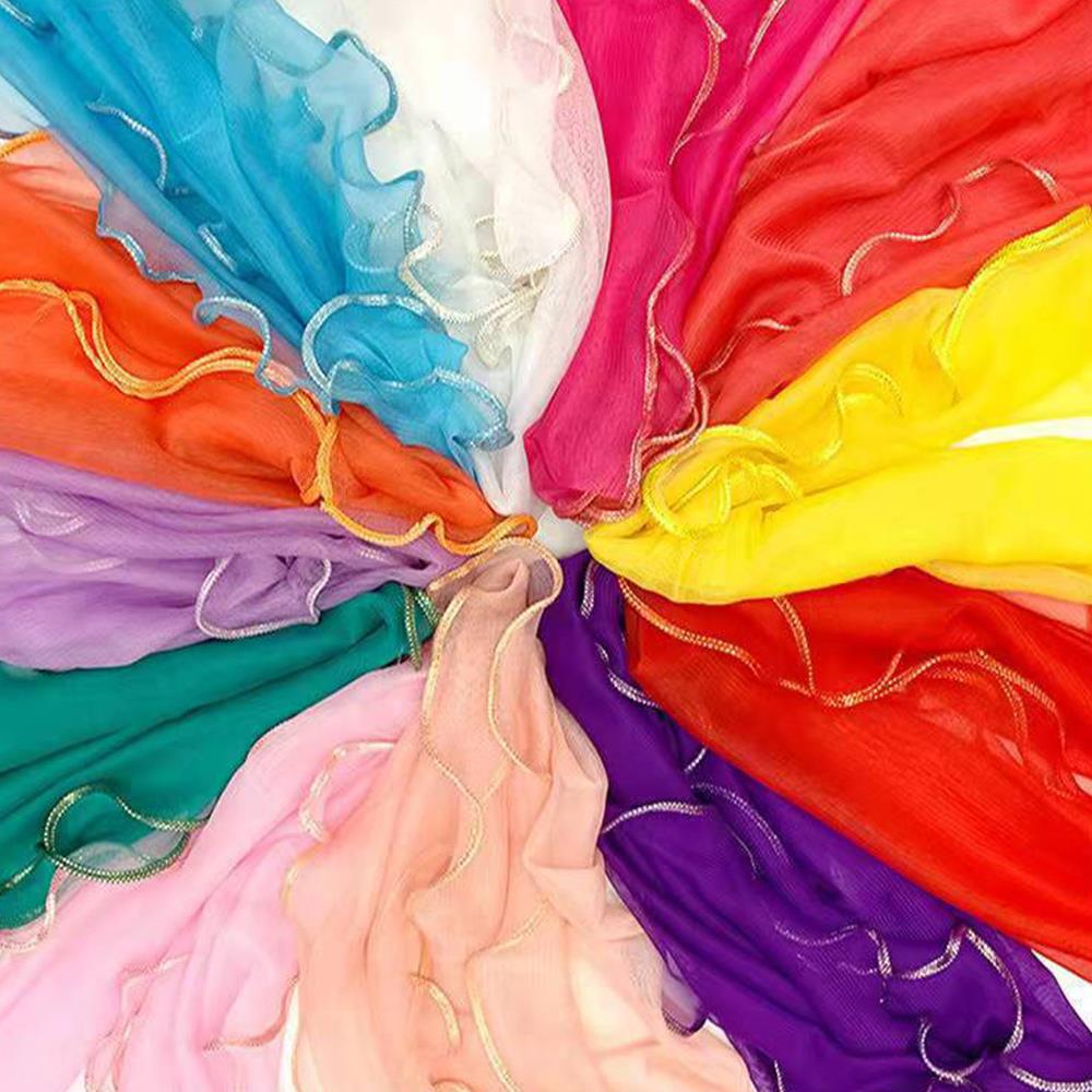 Lightweight Hijab Silk Shawl W - Tassel Fringe Trim avis et prix
