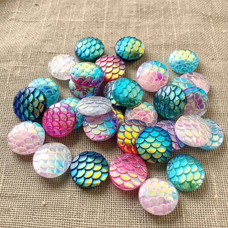 80pcs 12mm Mermaid Fish Scale  - Embellishment Glue Craft avis et prix