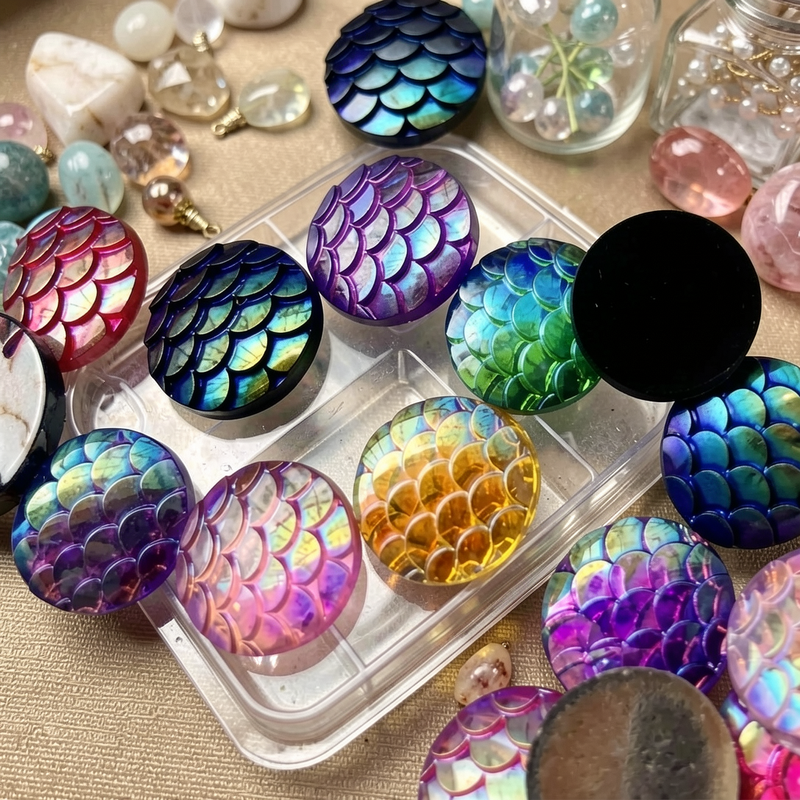 80pcs 12mm Mermaid Fish Scale  - Embellishment Glue Craft avis et prix