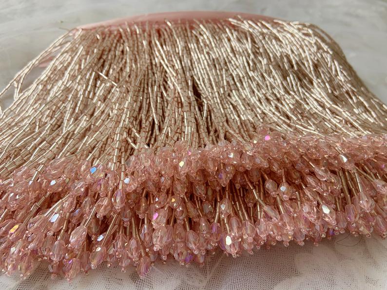 1 Yard Green Bead Fringe Tasse - Beaded Trim Fringe avis et prix