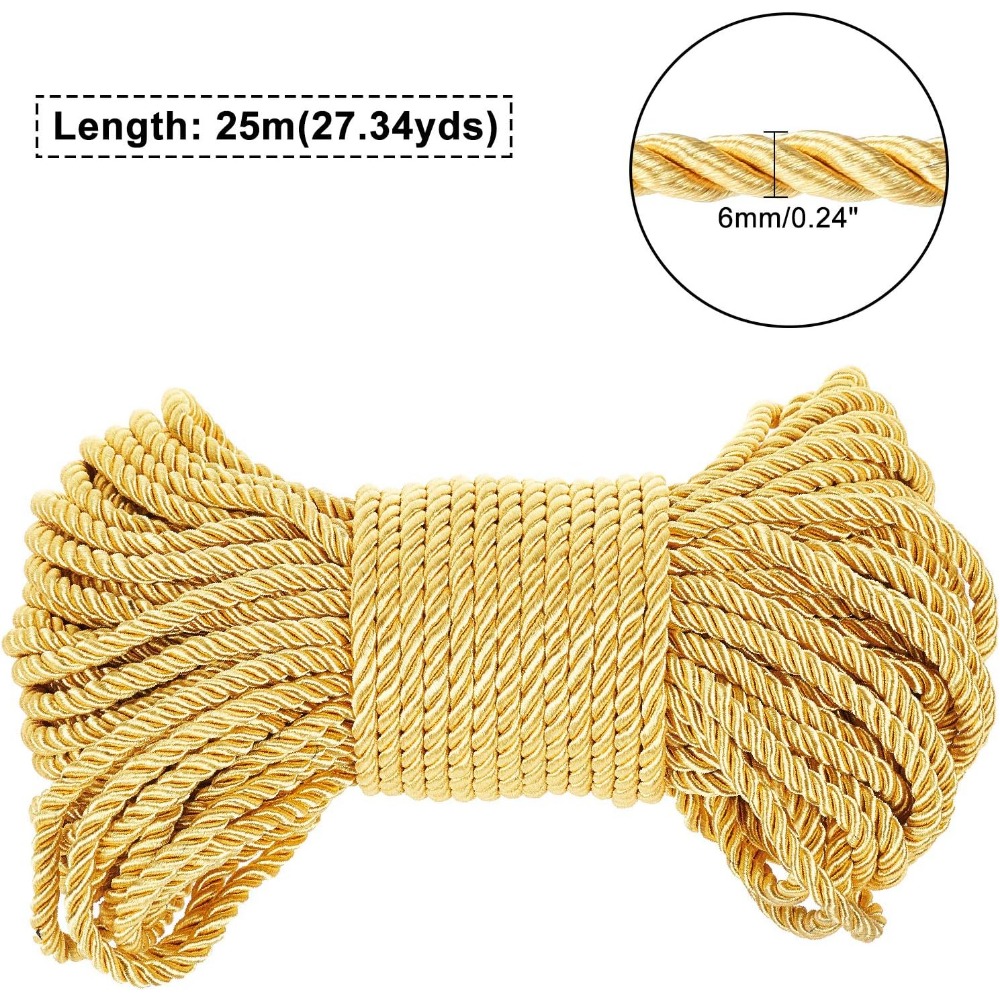 6mm Gold Cord 27 Yards Twisted - Cord Trim Twisted avis et prix
