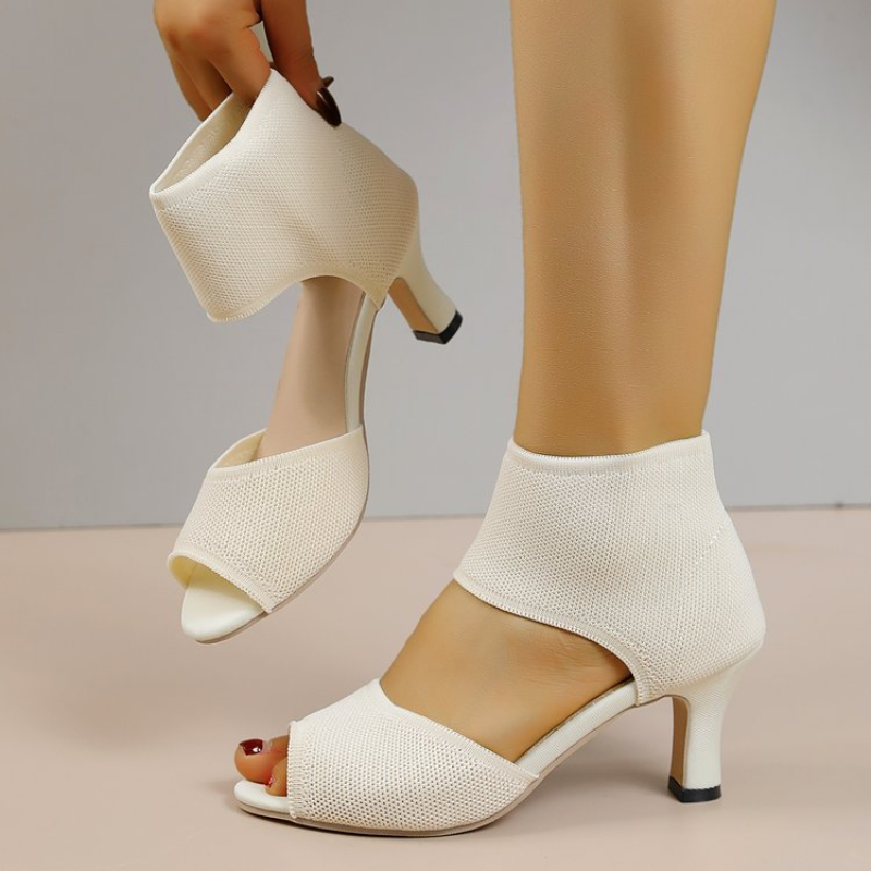 Summer New Peep Toe High Heel  - Embellish Knit avis et prix