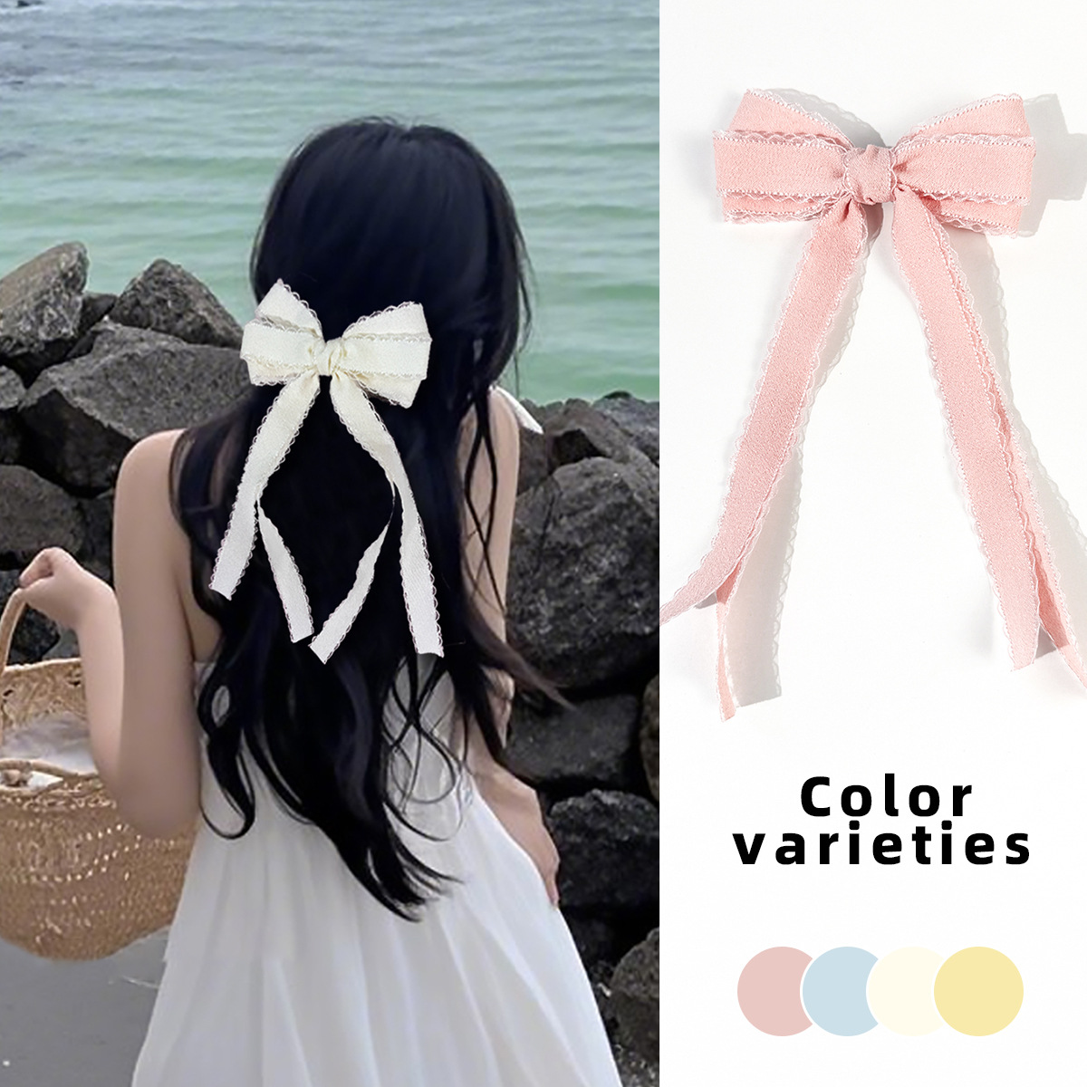 Bulk 20pc Long Tassel Hair Cli - Lace Ribbon Trim avis et prix