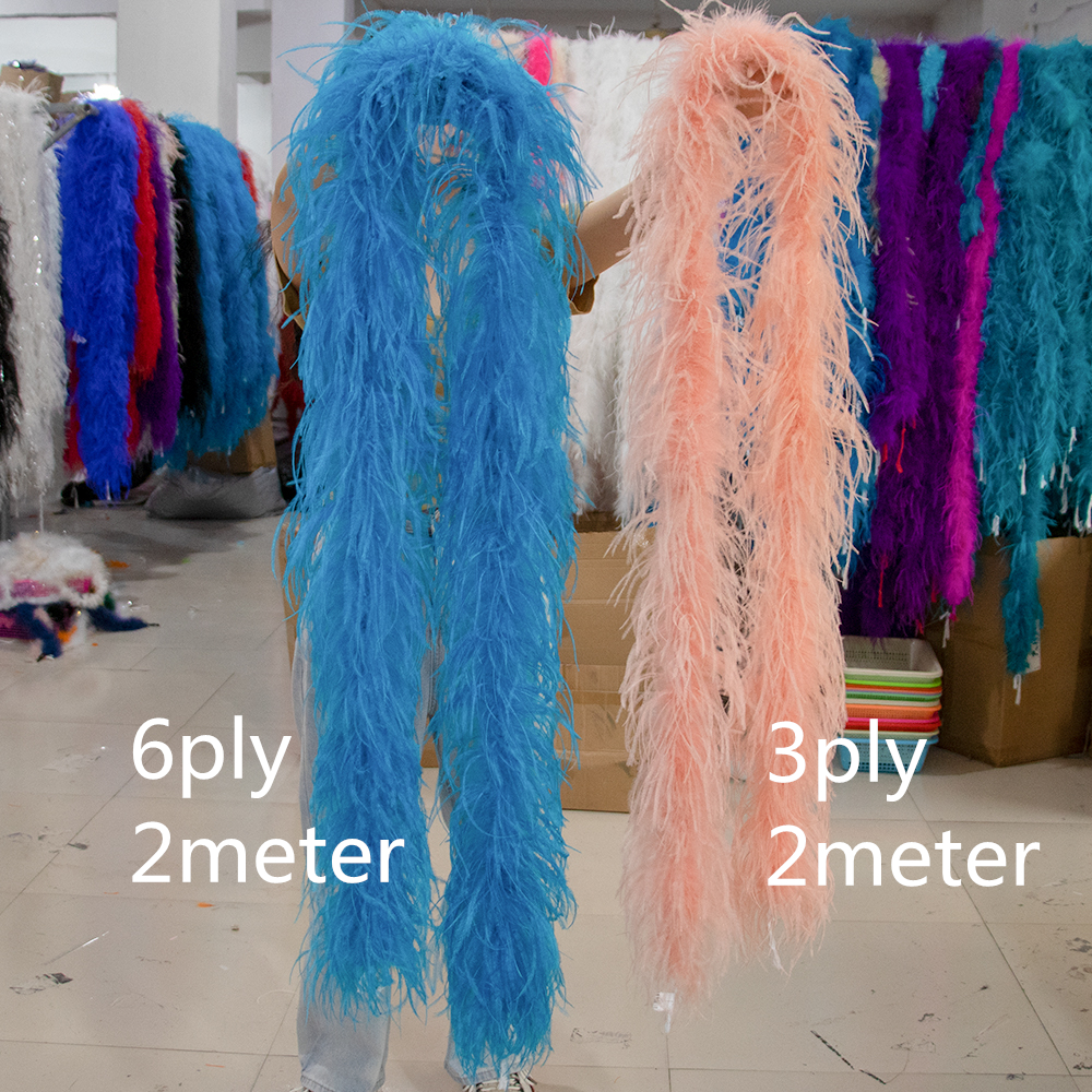 Natural Ostrich feather boa 1  - Feather Trim Marabou avis et prix
