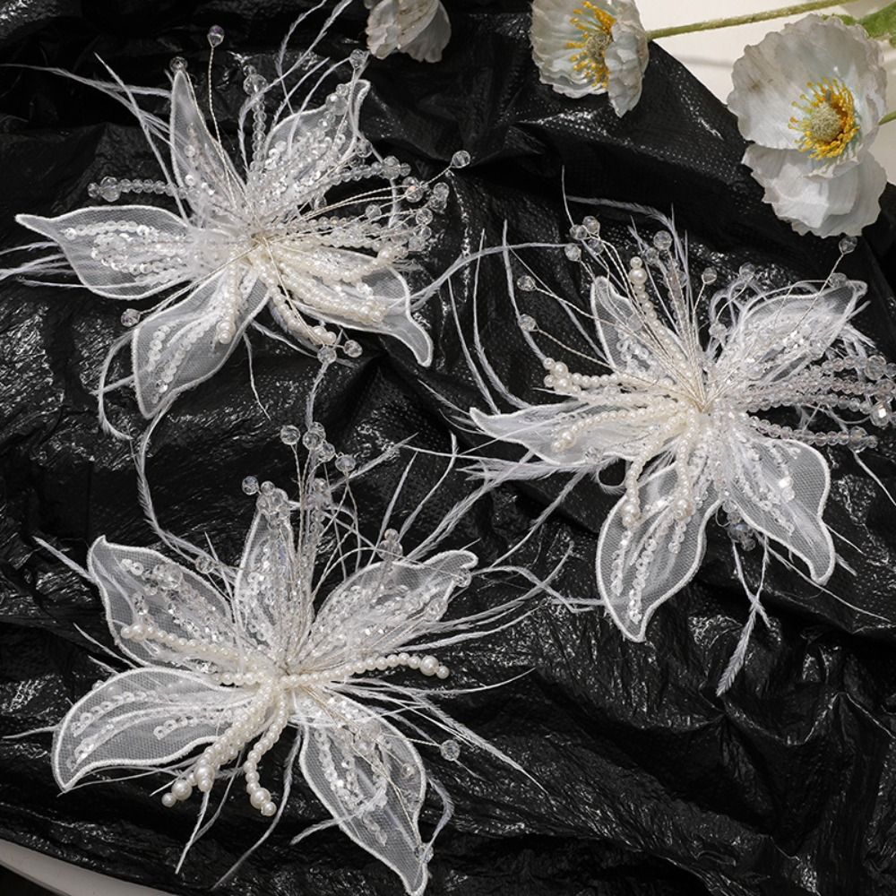 Feather Pearl 3D Organza Flowe - Applique Patch Flower avis et prix