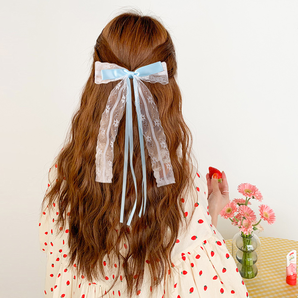 Korean Style Pink Blue Lace Bo - Tassel Fringe Trim avis et prix