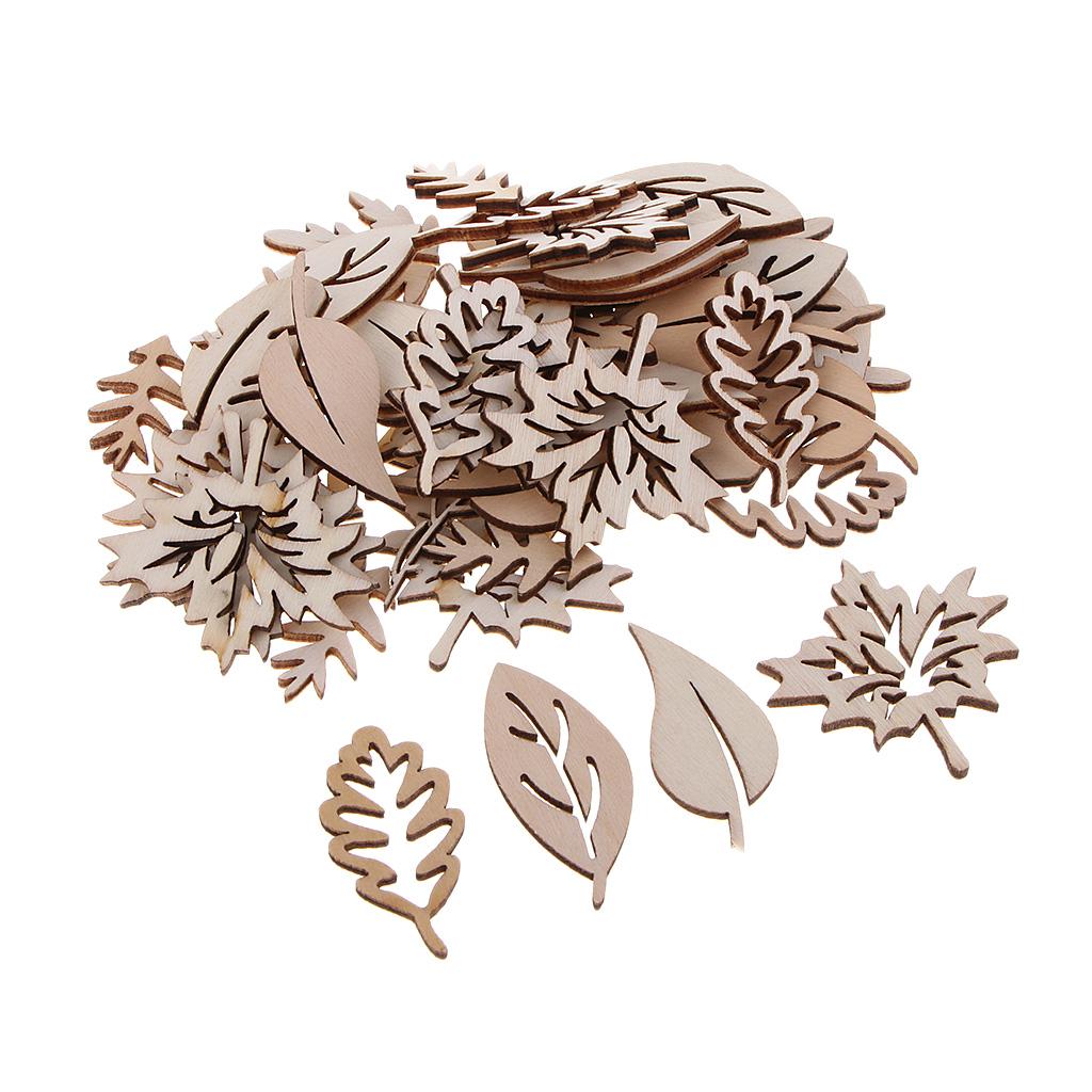 50 Pieces Wooden Leaves Embell - Christmas Craft Embellishment avis et prix
