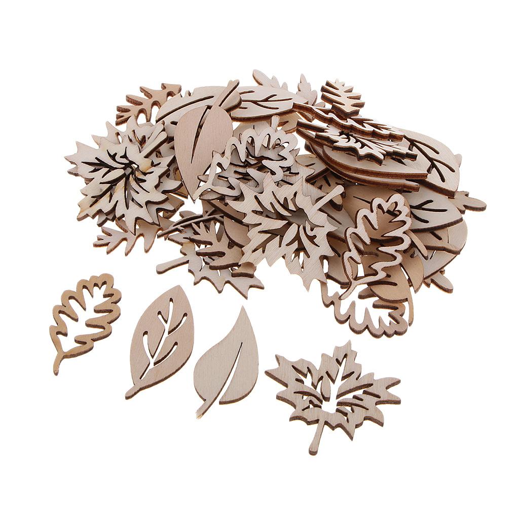 50 Pieces Wooden Leaves Embell - Christmas Craft Embellishment avis et prix