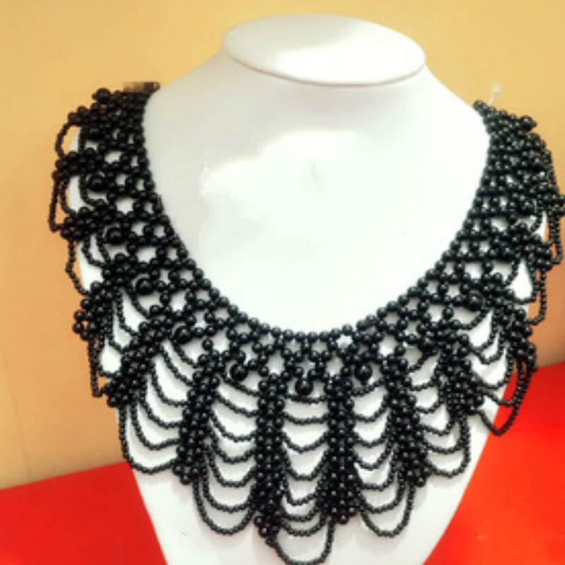 New Pearl Beaded Lace Trim Col - Beaded Trim Fringe avis et prix