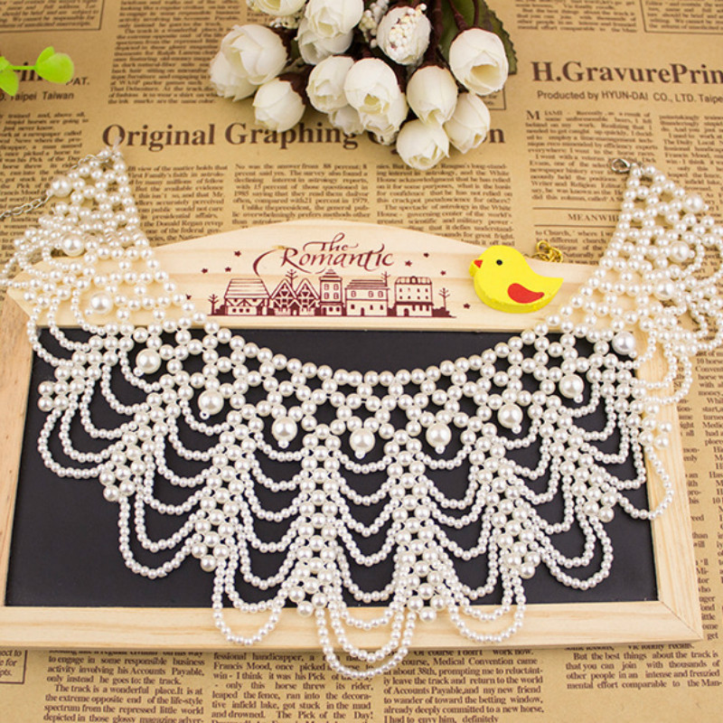 New Pearl Beaded Lace Trim Col - Beaded Trim Fringe avis et prix