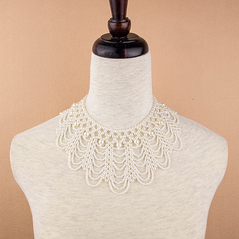 New Pearl Beaded Lace Trim Col - Beaded Trim Fringe avis et prix