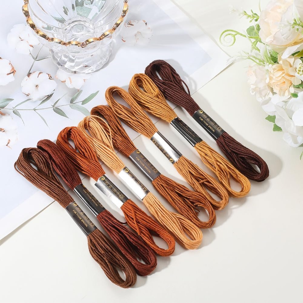 8 Skeins 6 Strands Brown Embro - Embroidery Embellishments avis et prix
