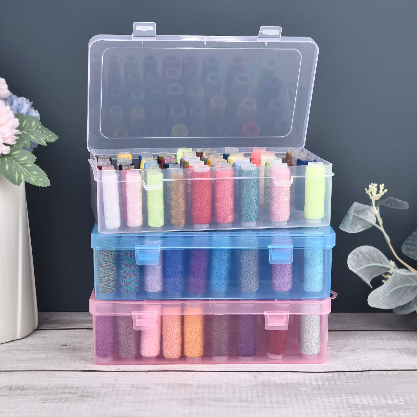 New Sewing Thread Box 42 Piece - Craft Embellishment Storage avis et prix