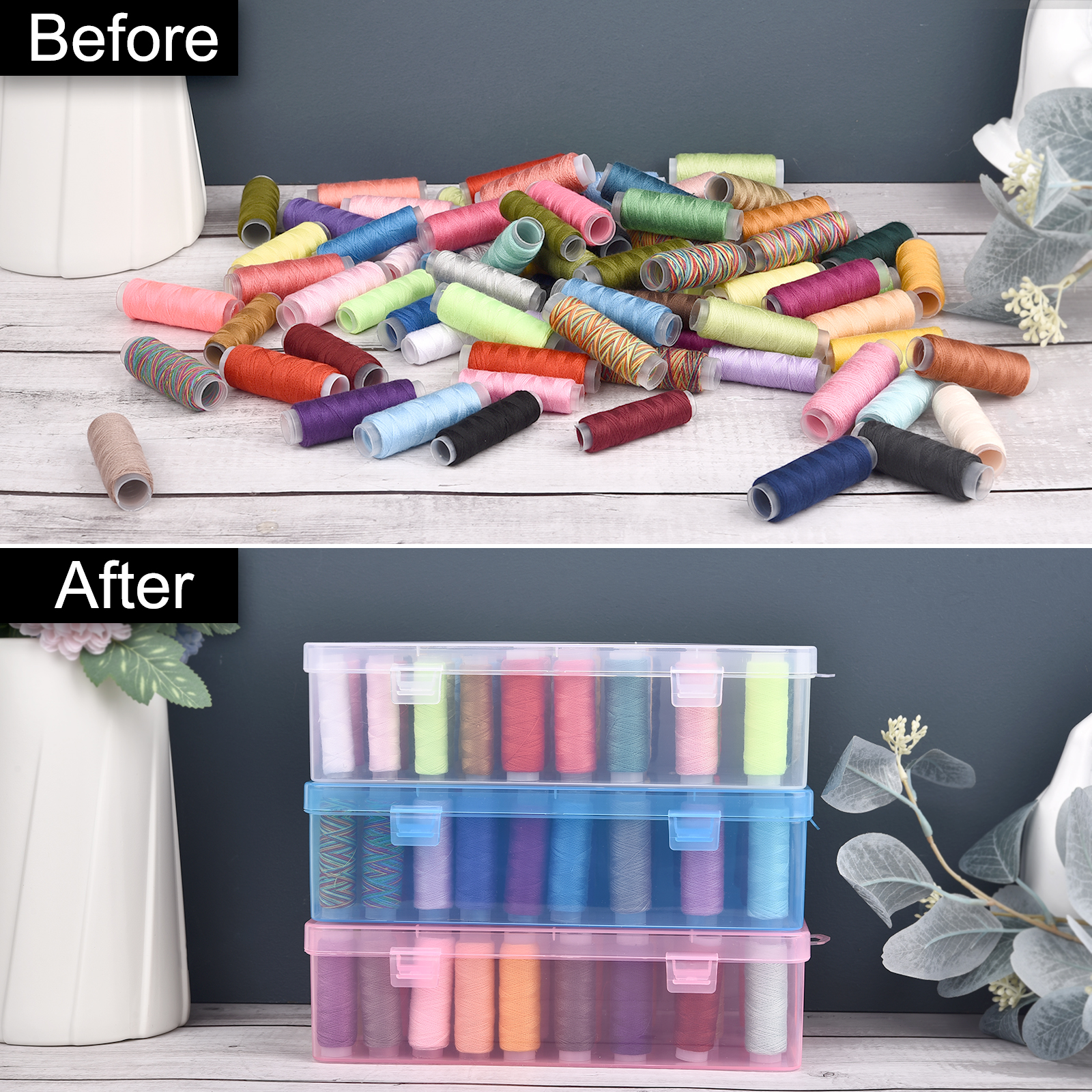 New Sewing Thread Box 42 Piece - Craft Embellishment Storage avis et prix