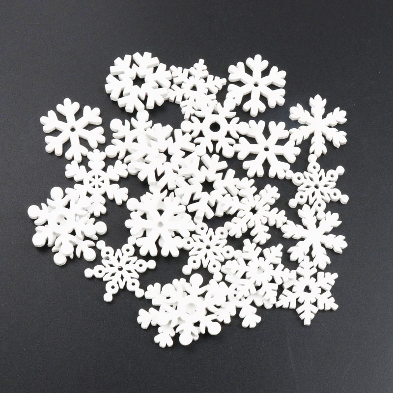 20Pcs Wooden Christmas Snowfla - Christmas Craft Embellishment avis et prix