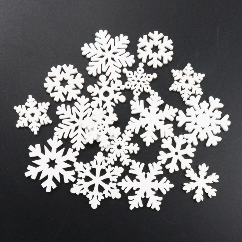 20Pcs Wooden Christmas Snowfla - Christmas Craft Embellishment avis et prix
