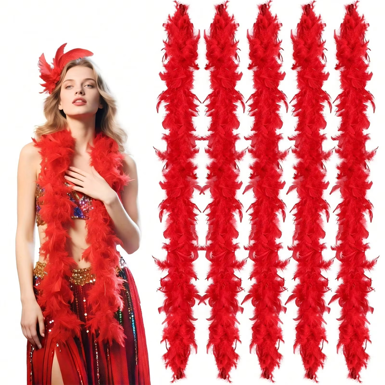 Red Marabou Feather Boa Trim F - Feather Trim Marabou avis et prix