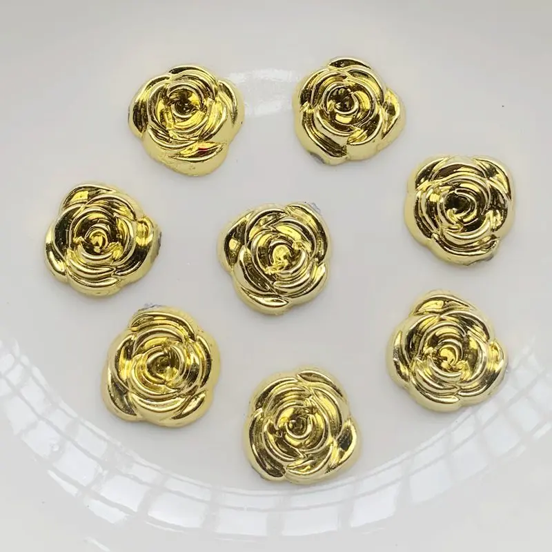 40pcs 14mm Gold Rose Flowers R - Embellishment Glue Craft avis et prix