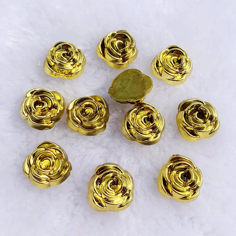 40pcs 14mm Gold Rose Flowers R - Embellishment Glue Craft avis et prix