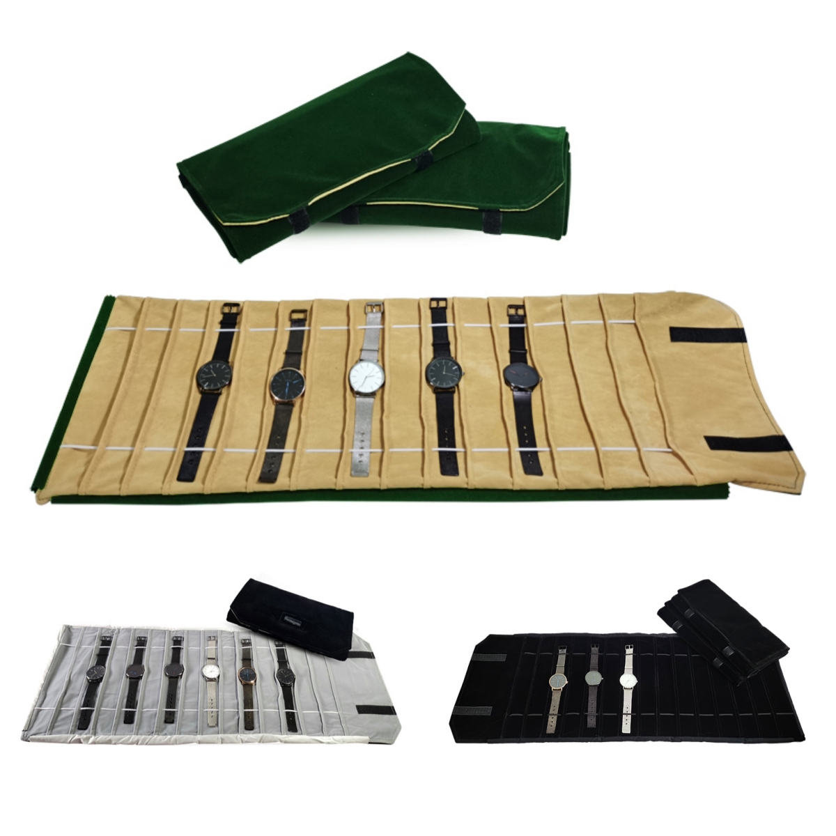 Velvet Watch Roll Bag Jewelry  - Velvet Ribbon Roll avis et prix